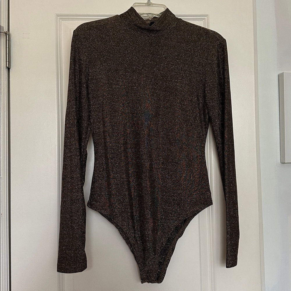 Mittoshop Metallic Brown Long Sleeve Top